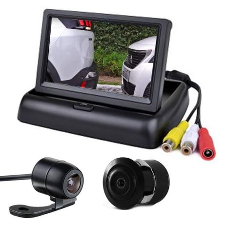 Camera de Ré com Tela Monitor Veicular 4.3 Vídeo LCD